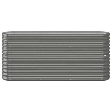vidaXL Ζαρντινιέρα Γκρι 152x40x68 εκ. Ατσάλι με Ηλεκτρ. Βαφή Πούδρας