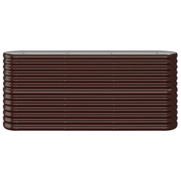 vidaXL Ζαρντινιέρα Καφέ 152x40x68 εκ. Ατσάλι με Ηλεκτρ. Βαφή Πούδρας