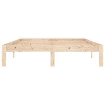 vidaXL Πλαίσιο Κρεβατιού 140x200cm από Μασίφ Ξύλο Πεύκου 1 τεμ. - Διπλό