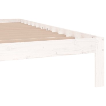 vidaXL Πλαίσιο Κρεβατιού Λευκό 180x200cm Μασίφ Ξύλο Super King 1 τεμ. - Διπλό