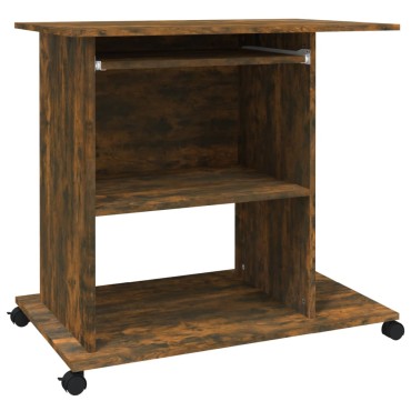 vidaXL Γραφείο Υπολογιστή Καπνιστή Δρυς 80x50x75cm από Επεξεργ. Ξύλο 1 τεμ.