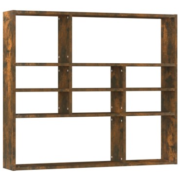 vidaXL Ραφιέρα Τοίχου Καπνιστή Δρυς 90x16x78cm Επεξεργασμένο Ξύλο 1 τεμ.