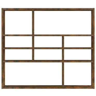 vidaXL Ραφιέρα Τοίχου Καπνιστή Δρυς 90x16x78cm Επεξεργασμένο Ξύλο 1 τεμ.