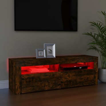 vidaXL Έπιπλο Τηλεόρασης με LED Καπνιστή Δρυς 120x35x40cm