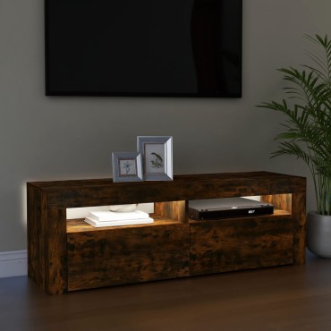 vidaXL Έπιπλο Τηλεόρασης με LED Καπνιστή Δρυς 120x35x40cm
