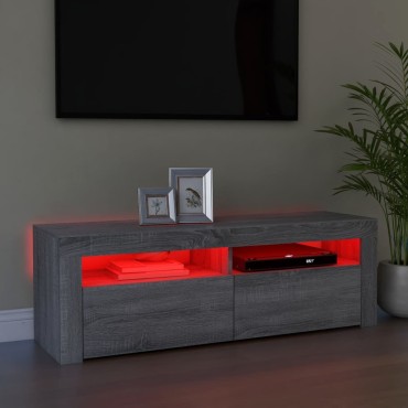 vidaXL Έπιπλο Τηλεόρασης με LED Γκρι Sonoma 120x35x40cm