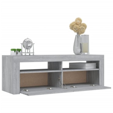 vidaXL Έπιπλο Τηλεόρασης με LED Γκρι Sonoma 120x35x40cm