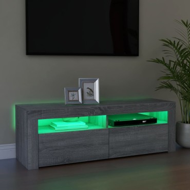 vidaXL Έπιπλο Τηλεόρασης με LED Γκρι Sonoma 120x35x40cm