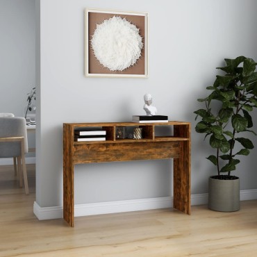 vidaXL Τραπέζι Κονσόλα Καπνιστή Δρυς 105x30x80cm Επεξεργασμένο Ξύλο 1 τεμ.
