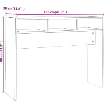 vidaXL Τραπέζι Κονσόλα Καπνιστή Δρυς 105x30x80cm Επεξεργασμένο Ξύλο 1 τεμ.