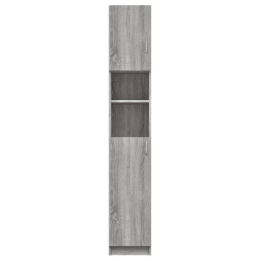 vidaXL Ντουλάπι Μπάνιου Γκρι Sonoma 32x25,5x190cm Επεξεργασμένο Ξύλο