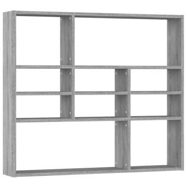 vidaXL Ραφιέρα Τοίχου Γκρι Sonoma 90x16x78cm από Επεξεργασμένο Ξύλο 1 τεμ.