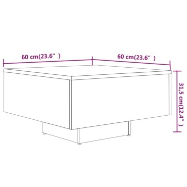 vidaXL Τραπεζάκι Σαλονιού Γκρι Sonoma 60x60x31,5cm από Επεξεργ. Ξύλο 1 τεμ.