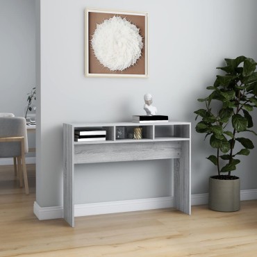 vidaXL Τραπέζι Κονσόλα Γκρι Sonoma 105x30x80cm Επεξεργασμένο Ξύλο 1 τεμ.