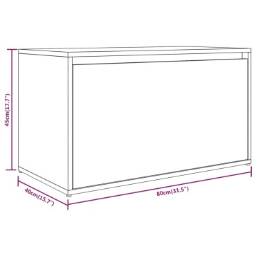 816047 vidaXL Πάγκος Χολ Καπνιστή Δρυς 80x40x45cm από Επεξεργ. Ξύλο 1 τεμ.