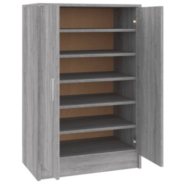 vidaXL Παπουτσοθήκη Γκρι Sonoma 60x35x92cm Επεξεργασμένο Ξύλο