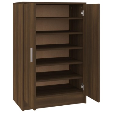 vidaXL Παπουτσοθήκη Καφέ Δρυς 60x35x92cm από Επεξεργασμένο Ξύλο