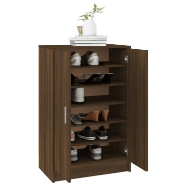 vidaXL Παπουτσοθήκη Καφέ Δρυς 60x35x92cm από Επεξεργασμένο Ξύλο