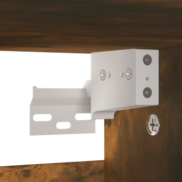 vidaXL Παπουτσοθήκη Καπνιστή Δρυς 60x35x70cm από Επεξεργασμένο Ξύλο