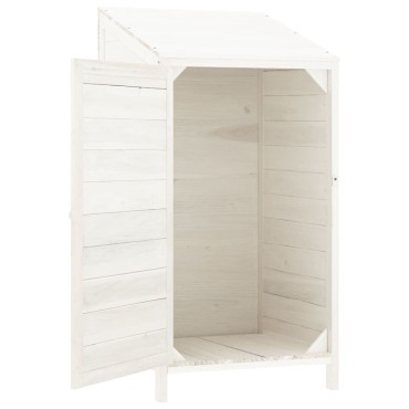 vidaXL Αποθήκη Κήπου Λευκή 55 x 52 x 112 εκ. από Μασίφ Ξύλο Ελάτης