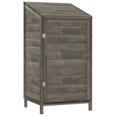 vidaXL Αποθήκη Κήπου Ανθράκι 55 x 52 x 112 εκ. από Μασίφ Ξύλο Ελάτης