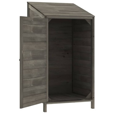 vidaXL Αποθήκη Κήπου Ανθράκι 55 x 52 x 112 εκ. από Μασίφ Ξύλο Ελάτης