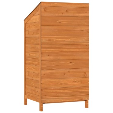 vidaXL Αποθήκη Κήπου Καφέ 55 x 52 x 112 εκ. από Μασίφ Ξύλο Ελάτης