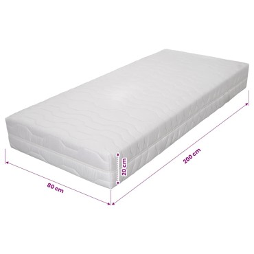vidaXL Στρώμα με 7 Ζώνες Ανεξάρτητα Ελατήρια 80x200cm / 20cm H3 1 τεμ. - Μονό