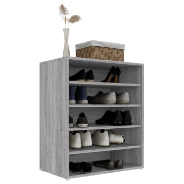vidaXL Παπουτσοθήκη Γκρι Sonoma 60x35x70cm από Επεξεργασμένο Ξύλο