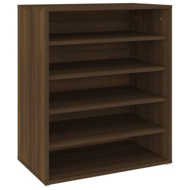 vidaXL Παπουτσοθήκη Καφέ Δρυς 60x35x70cm από Επεξεργασμένο Ξύλο