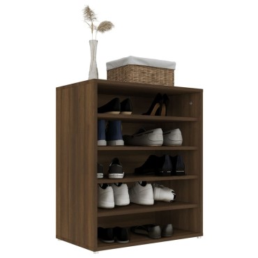 vidaXL Παπουτσοθήκη Καφέ Δρυς 60x35x70cm από Επεξεργασμένο Ξύλο