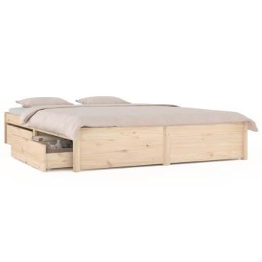 vidaXL Πλαίσιο Κρεβατιού Με Συρτάρια 140x190cm 1 τεμ. - Μονό