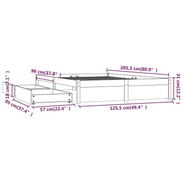 vidaXL Σκελετός Κρεβατιού Χωρίς Στρώμα 120x200cm 1 τεμ. - Μονό