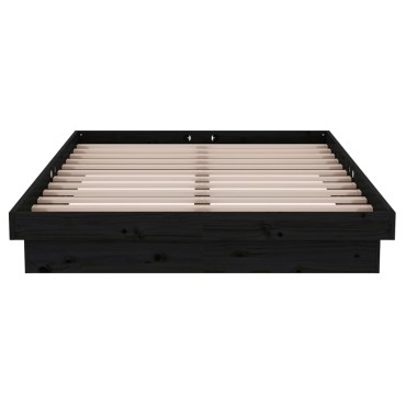 vidaXL Πλαίσιο Κρεβατιού Μαύρο 120 x 200 εκ. από Μασίφ Ξύλο