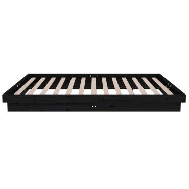 vidaXL Πλαίσιο Κρεβατιού Μαύρο 120 x 200 εκ. από Μασίφ Ξύλο