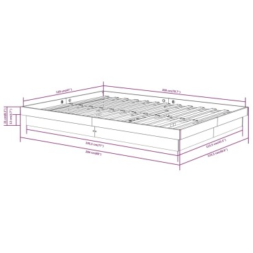 vidaXL Πλαίσιο Κρεβατιού Μαύρο 120 x 200 εκ. από Μασίφ Ξύλο