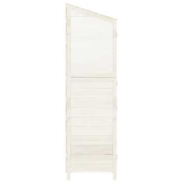vidaXL Αποθήκη Κήπου Λευκή 55 x 52 x 174,5 εκ. από Μασίφ Ξύλο Ελάτης