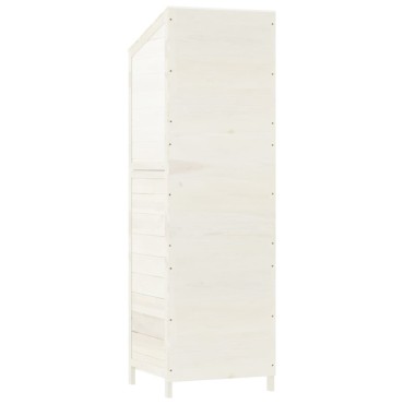 vidaXL Αποθήκη Κήπου Λευκή 55 x 52 x 174,5 εκ. από Μασίφ Ξύλο Ελάτης