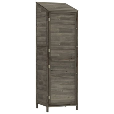 vidaXL Αποθήκη Κήπου Ανθράκι 55 x 52 x 174,5 εκ. από Μασίφ Ξύλο Ελάτης