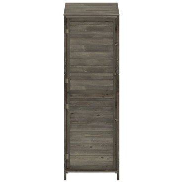 vidaXL Αποθήκη Κήπου Ανθράκι 55 x 52 x 174,5 εκ. από Μασίφ Ξύλο Ελάτης