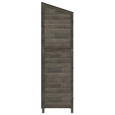 vidaXL Αποθήκη Κήπου Ανθράκι 55 x 52 x 174,5 εκ. από Μασίφ Ξύλο Ελάτης