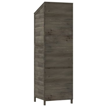 vidaXL Αποθήκη Κήπου Ανθράκι 55 x 52 x 174,5 εκ. από Μασίφ Ξύλο Ελάτης