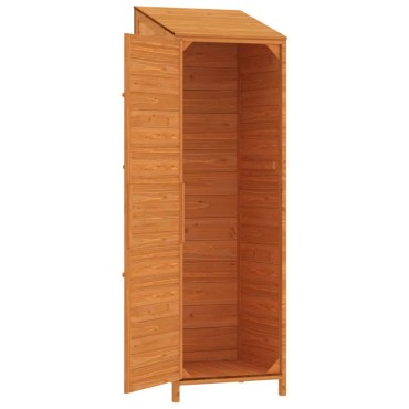 vidaXL Αποθήκη Κήπου Καφέ 55 x 52 x 174,5 εκ. από Μασίφ Ξύλο Ελάτης