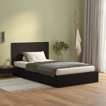 vidaXL Κεφαλάρι Κρεβατιού Μαύρο 120x1,5x80cm από Επεξεργασμένο Ξύλο 1 τεμ.
