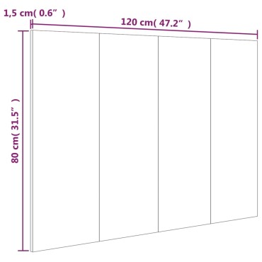 vidaXL Κεφαλάρι Κρεβατιού Sonoma Δρυς 120x1,5x80cm Επεξεργ. Ξύλο 1 τεμ.