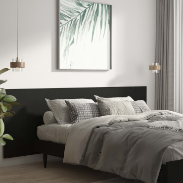 vidaXL Κεφαλάρι Κρεβατιού Μαύρο 240x1,5x80cm από Επεξεργασμένο Ξύλο 1 τεμ.