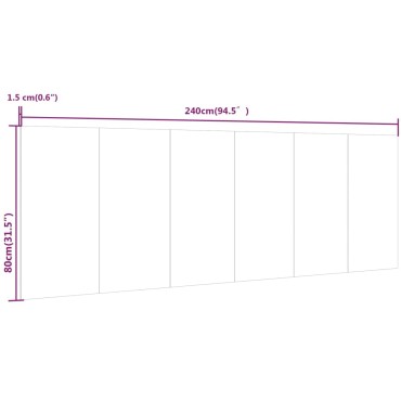 vidaXL Κεφαλάρι Κρεβατιού Sonoma Δρυς 240x1,5x80cm από Επεξεργ. Ξύλο 1 τεμ.