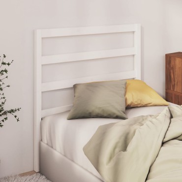 vidaXL Κεφαλάρι Κρεβατιού Λευκό 81x4x100cm από Μασίφ Ξύλο Πεύκου 1 τεμ.