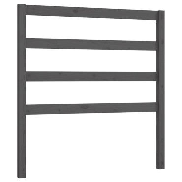 vidaXL Κεφαλάρι Kρεβατιού Γκρι 81x4x100cm από Μασίφ Ξύλο Πεύκου 1 τεμ.