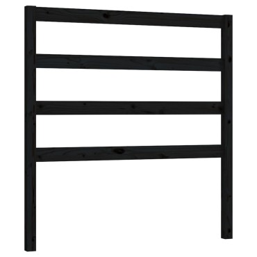 vidaXL Κεφαλάρι Κρεβατιού Μαύρο 106x4x100cm Μασίφ Ξύλο Πεύκου 1 τεμ.